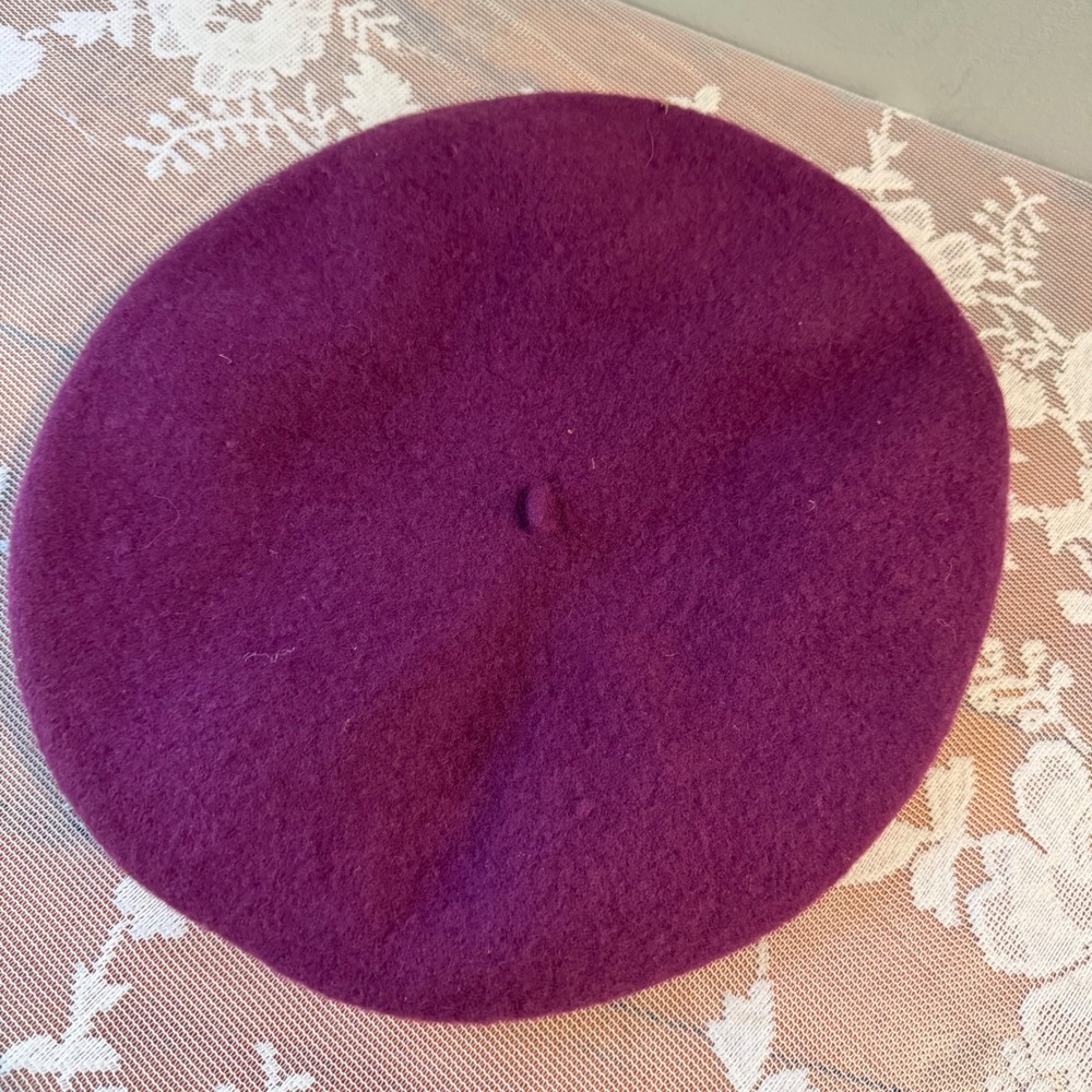 Unbranded Beret Women OS Purple Excellent Lambswool French Style Classic Hat